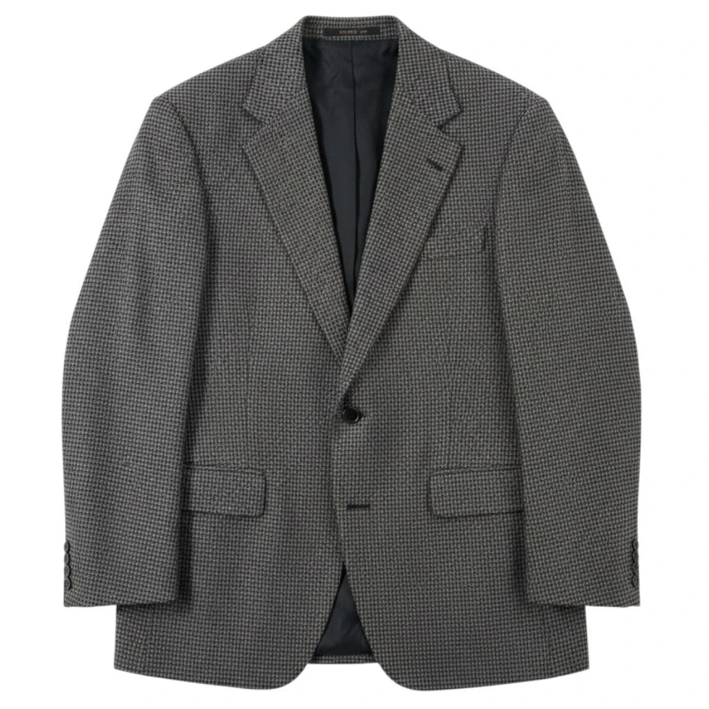 Haggar Mens 42 Windowpane Sport Coat Blazer Wool Blend Made USA Preppy Vintage